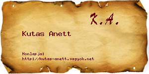 Kutas Anett névjegykártya