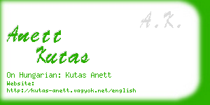 anett kutas business card